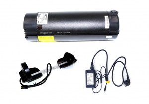 36V/10.4AH Flaschenakku, 91x289 (H) mm inkl. Halterung & Ladegerät